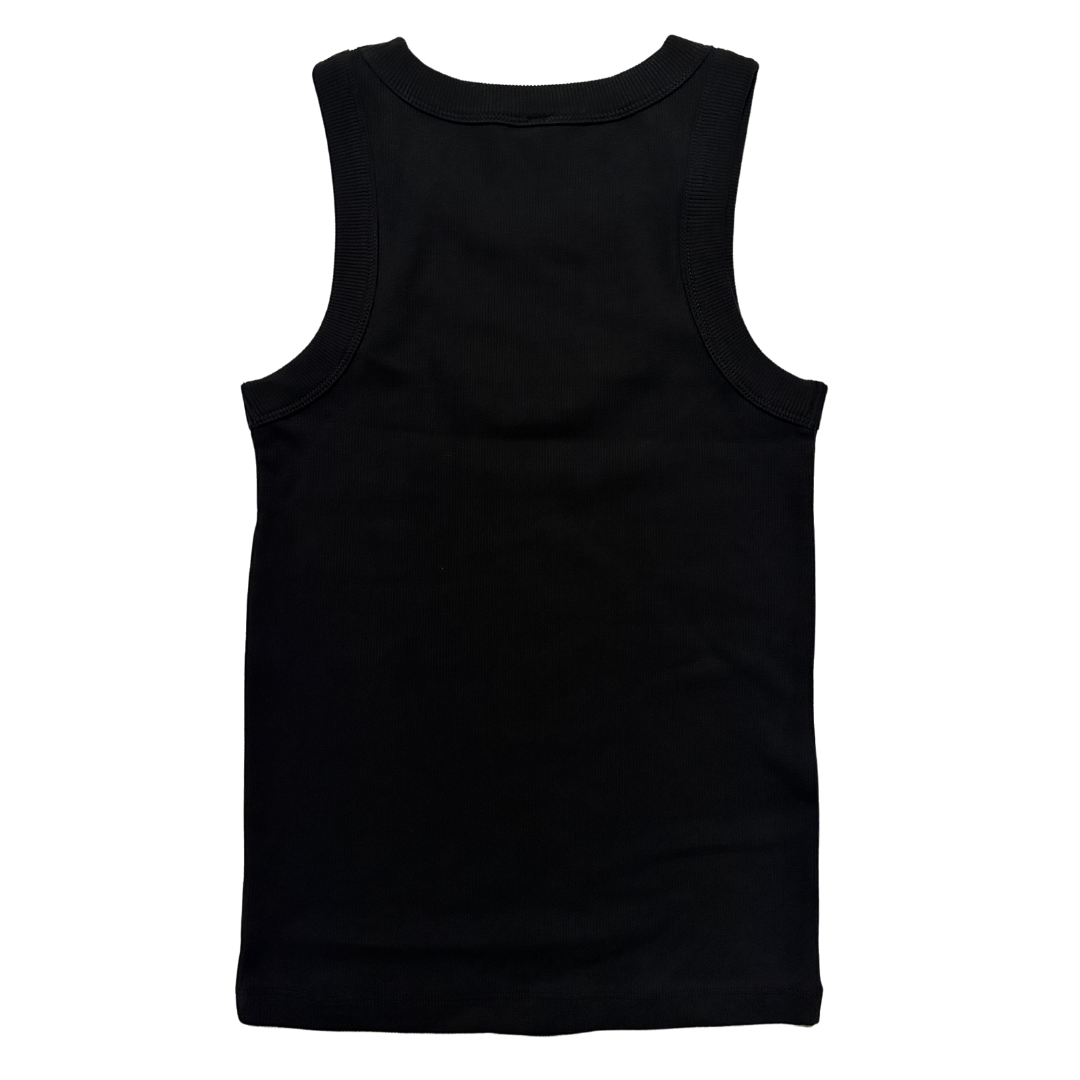 VARSITY LONG TANK TOP BLACK