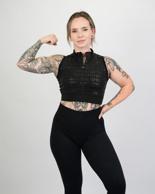 GRIPLITE MOCK NECK SPORTS BRA MIDNIGHT