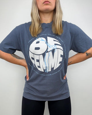 BE FEMME OVERSIZED TEE INDIGO