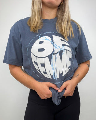 BE FEMME OVERSIZED TEE INDIGO