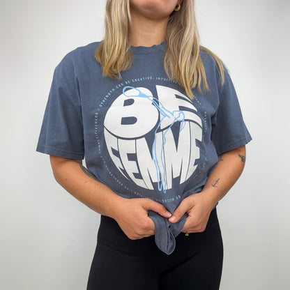 BE FEMME OVERSIZED TEE INDIGO