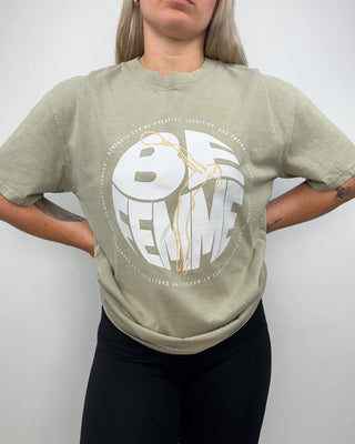 BE FEMME OVERSIZED TEE EUCALYPTUS